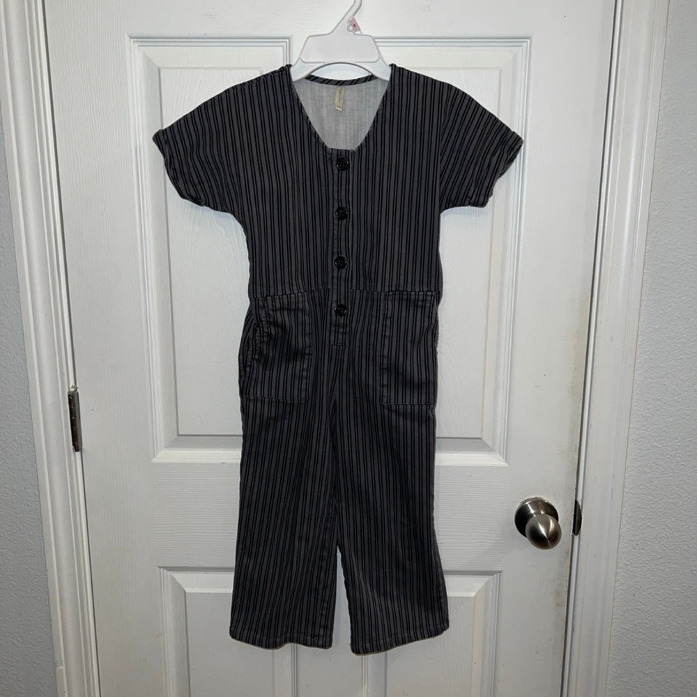 Rylee + Cru toddler girls striped down jumpsuit